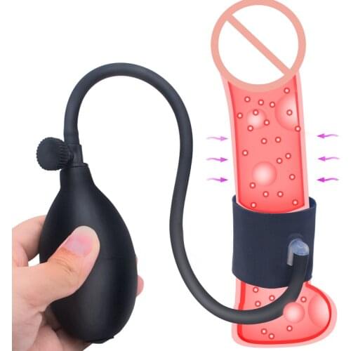 Penis Pump Sleeve For Enlargement Inflatable Cock Rings For Male Extender Time Delay Erection Ring Penis Exerciser Device