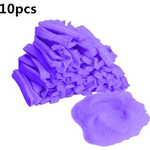 10PCS Non-woven Disposable Pleated Shower Caps Dust Hat Women Men Bath Caps For Spa Bathroom Hair Salon Beauty Accessories