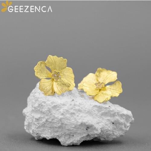 Original Design 925 Sterling Silver Peony Flower Womens Stud Earring Zircon Fine Jewelry Elegant Cute Trendy Romantic Earrings