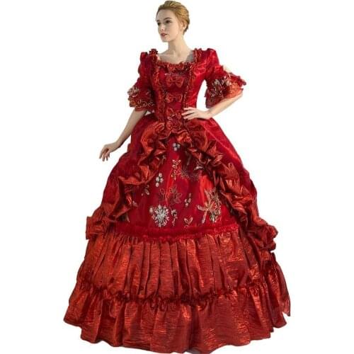 Victorian Dress 18th Century Red Costume Fashion Clothing Fashion Party Dress ball gown