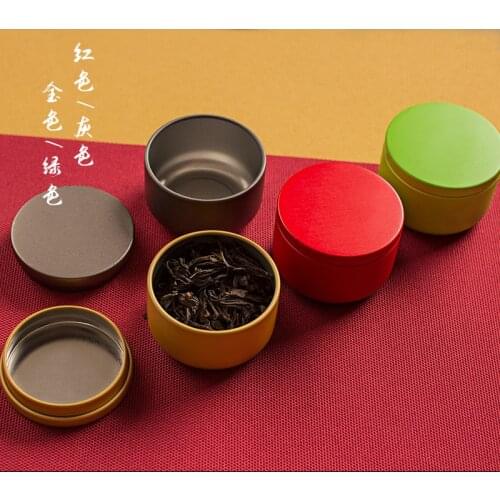 Portable Mini 10g Small Bubble Seal Metal Tea Can Tinplate Round Stretch Candle Can kitchen canisters candy jar tea coffee sugar