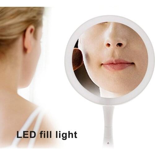 Portable Folding Makeup Mirror Double Side 10x Magnifying LED Lighting Professional Vanity Mirror Adjustable Rotating 2