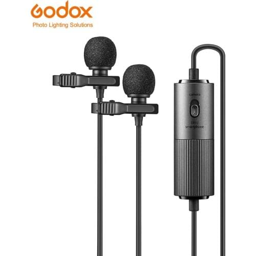 Godox LMD-40C Lavalier Microphone Clip-on Condenser Mic Wired 3.5mm Mic for Smartphone Computer Vlog DSLR Camcorder Audio