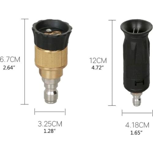 N0HF Adjustable High Pressure Washer Nozzle Tips Variable Spray Pattern 1/4inch Quick Connect Plug 3000 PSI Brass Car Washing