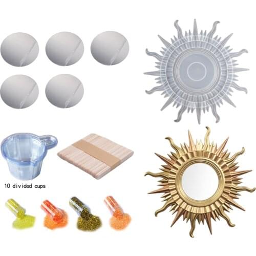 DIY Composite Materials Resin Drop Sun Mirror Mold Lens Glitter Decoration Drop Cup Wooden Stick Stirring Tools Handmade Crafts