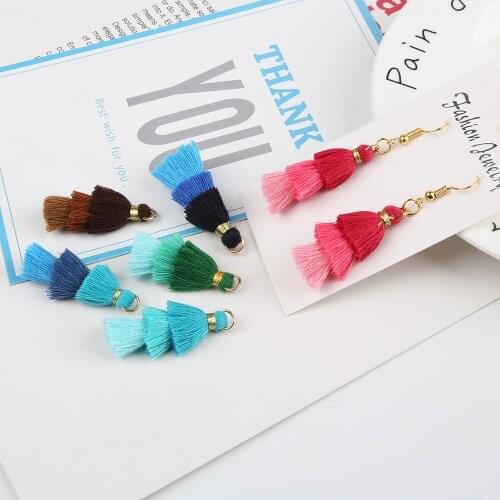 4CM Dangle Earring Pendant 3 Layered Tassel Charm DIY Earrings Findings Tassels Flowers/Brooch Production/Clothing Making
