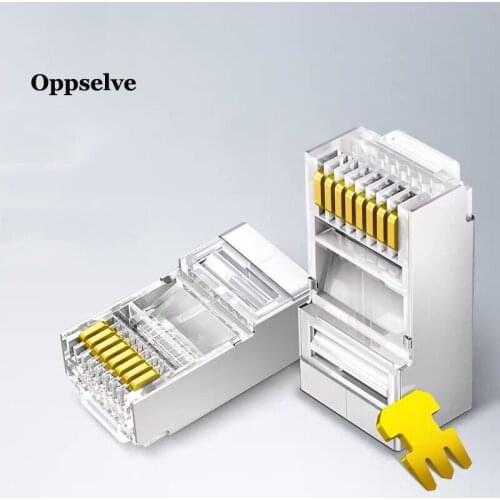 8Pin Network Ethernet Crystal Heads Plug RJ45 Modular Plug for Devices With Ethernet Port for UTP Cat5 Cat5e Network Cable 8P8C