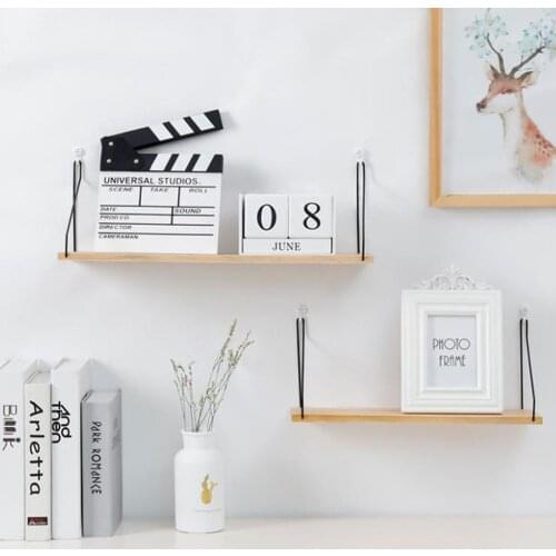 Nordic Hanging Shelves Wooden Wall Shelf Room Decoration Storage Rack Solid Wood Partition Home Decor Holder Organizer