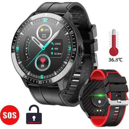 Thermometer Smartwatch SOS Bluetooth Call Password Lock Temperature Detection Full Screen Touch Multi Sports Smart Watches MT16