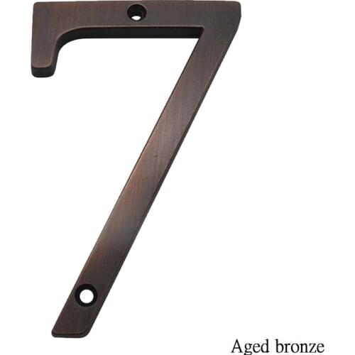 Aged Bronze 101mm House Number House Door Address Number Digits Zinc Alloy Screw Mounted Big Door Address Sign #7