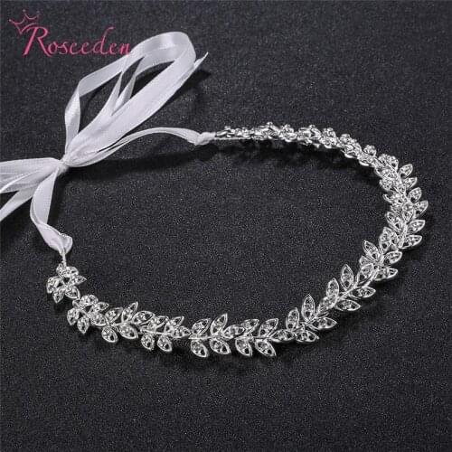 Rhodium Plated Wedding Hair-band Headband Crystal Tiara Women Bridal Headpiece Hair Accessories RE3151