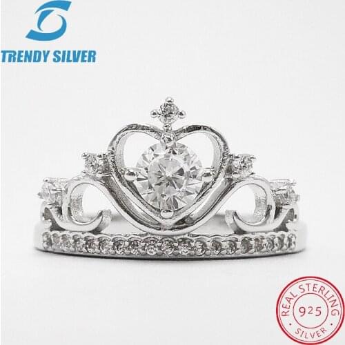 Vintage rings silver real 925 sterling jewelry for women rose gold with stone zircon solid elegant