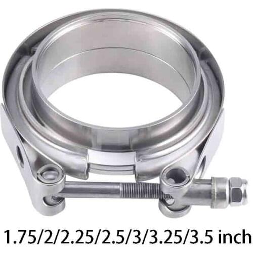 1.75/2/2.25/2.5/3/3.25/3.5 inch Turbo Exhaust V-Band Clamp Stainless Steel Male/Female Flange Kit