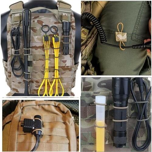 10Pcs/Pack Tactical Vest Accessories Molle System Sling Adapter Buckle PTT Fixed Strap For Hunting Camping Airsoft