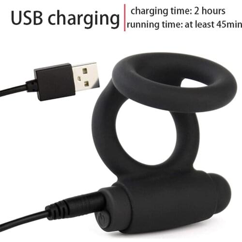 10 Vibration Modes Dildo Ring Exercise Massage Rechargeable Stimulator Adult Sex Toys for Men