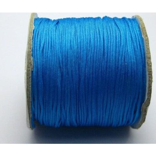 100 Meters Blue String Chinese Knot Cord Synthetic Silk Jewelery Cord 0.8mm