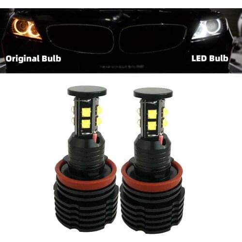2pcs 80w LED Angel Eye Marker Highlight Chip 3535 Car Halo Bright Fog Light Bulbs For BMW E90 E92 E82 E60 E70 E71 X5