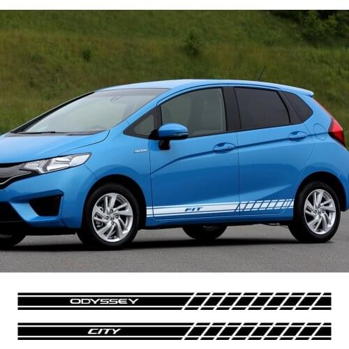 2PCS Car Door Side Stickers For Honda Fit Odyssey City Mugen HR-V CR-V Jazz Legend Si VTi Type R S Modulo Insight Accessories