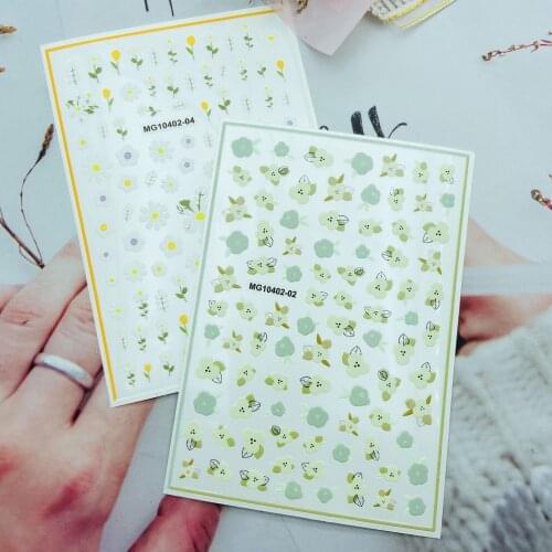 3d DIY Fashion New Arrival Hot Selling Nail Stickers Spring Flowers Dry Nail Decals Back Adhesive Glue Nail Art Manicure Girls