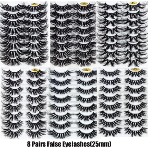 3D thick Mink Lashes Natural False Eyelashes Dramatic Volume Fake Lashes Makeup Eyelash Extension Silk Handmade Soft Eyelashes