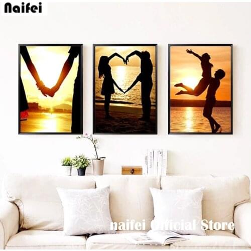 5d Diamond Painting 3pcs lovers hand heart Diamond Mosaic Full Square/Round Diamond Embroidery Rhinestone Wall art Room decor