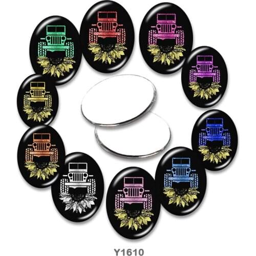 Car Oval glass cabochon 13x18mm/18x25mm/30x40mm flat back Making findings TRY1610