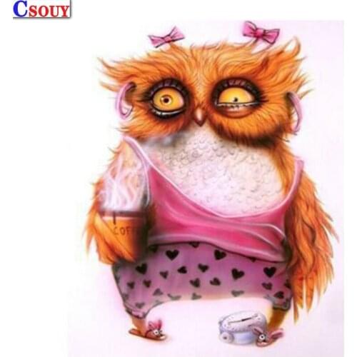 Brids DIY Diamond Mosaic Colored Owl Diamond Painting Drawing Full Square Round Drill Diamond Embroidery Cross Stitch Home Decor