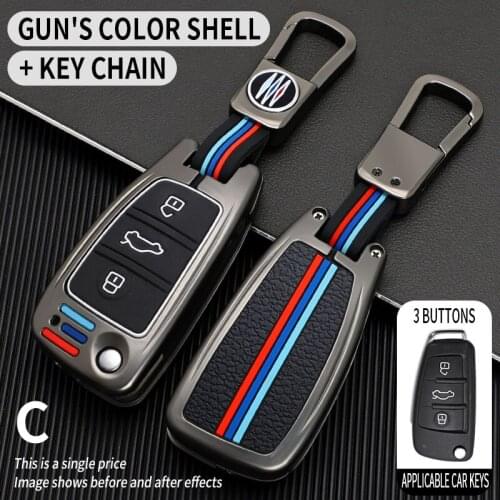 Zinc Alloy Car Key Case for Audi A1 A3 A4 A5 A6 A7 A8 Quattro Q3 Q5 Q7 R8 Allroad C5 C6 Tt S3 S5 S6 S4 Rs5 Holder Shell Cover