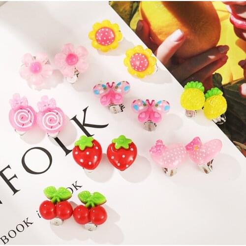 Han Zhishang childrens cute cartoon no ear hole ear clip no hole earring girl ear clip little princess ear jewelry