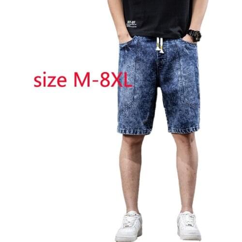 New Arrival Super Large Shorts Denim Men Fashion Summer Extra Large Full Length Casual Mens Jeans Plus Size M -5XL 6XL 7XL 8XL