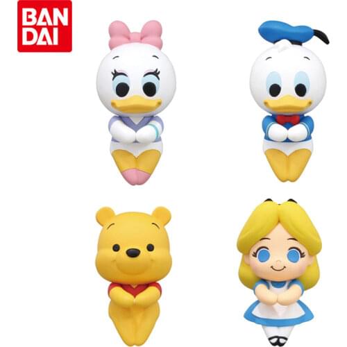 Bandai Genuine Gashapon Toys Disney Hug Data Line Dolls Donald Duck Daisy Duck Pooh Bear Alice Anime Action Figures Gacha Toys