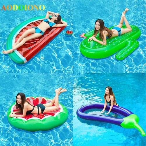Giant Swan Watermelon Floats Pineapple Flamingo Swimming Ring Unicorn Inflatable Pool Float for Children Adult Water Toys Party