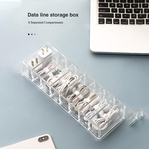 Data Cable Storage Box Desktop Cable Box Mobile Phone Charging Line Finishing Buckle Power Line Cable Management Hub Take-Up