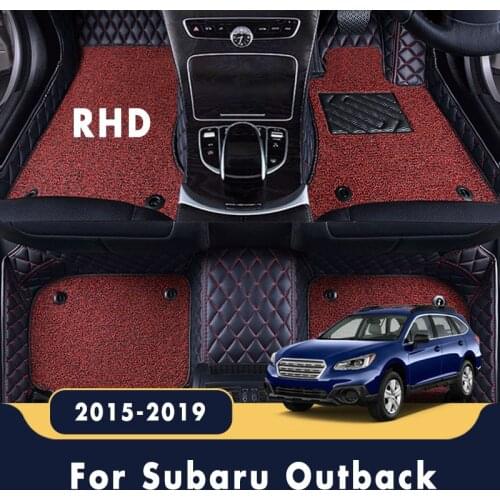 RHD Carpet For Subaru Outback 2019 2018 2017 2016 2015 Car Floor Mats Interior Double Layer Wire Loop Leather Rugs Protect