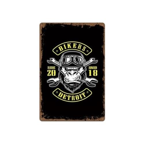 Creative Skull Eagle Motorcycle Poster Garage Tool Pin Up Tin Signs Metal Plate Plaques Art Decorative Painting For Motor Club