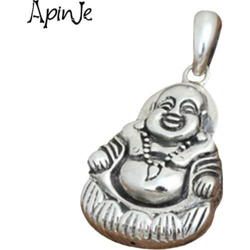 Apinje Thai Silver Pendant Men And Women 925 Sterling Silver Necklace Pendant Buddha Statue Jewelry
