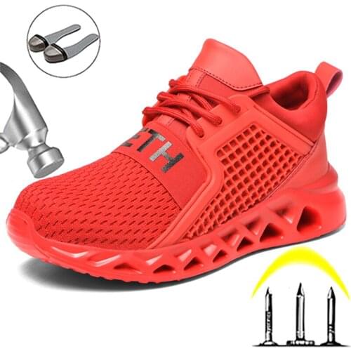 Light Work Shoes Men Safety Shoes Man Sneakers Steel Toe Shoes Indestructible Footwear Mens Puncture-Proof Protective Shoes