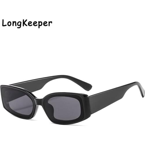 Trendy Black Sunglasses Women 2020 Brand Designer Rectangle Thick Frame Fashion Sun Glasses Shades for Lady Candy Color Eyewear