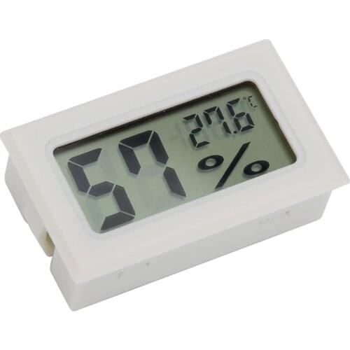 Mini Digital LCD Temperature Humidity Meter Weather Station with Clock Thermometer Hygrometer Indoor Room Temperature Sensor