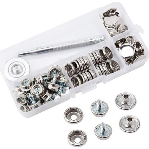 20 Set Canvas Snap Kit Marine Grade Socket Boat Canvas Snaps Fastener Screw Snaps Heavy Duty Metal Snaps Button