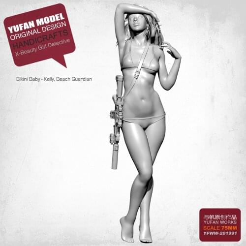 YUFAN MODEL 1/24 Resin model Kits Soldier self-assembled 75MM YFWW-201991