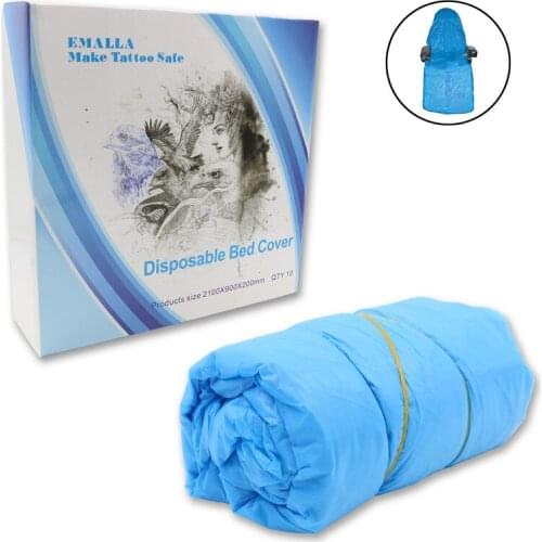 New 10pcs/box Blue Disposable Bed Sheet Tattoo Cover Supply 210*90*20cm Plastic Covers Bags For Tattoo Bed Free Shipping