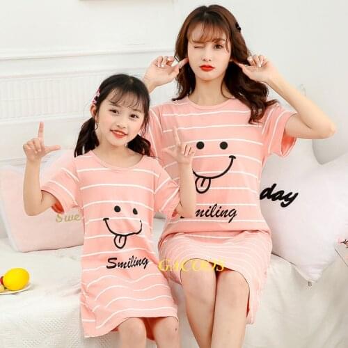 Short-sleeved Girls Nightdress Cotton Nightgown Baby Girl Clothes Summer Sleepwear Childrens Pajamas Teenages Kids Nightwear