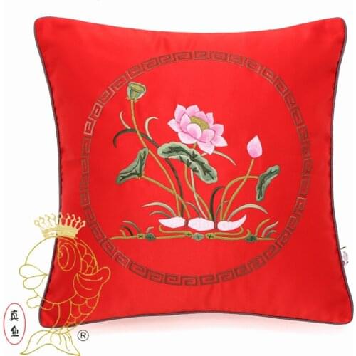 NEW Chinese embroidery cotton Pure handmade flowers gifts fashion pillow cushion jc016