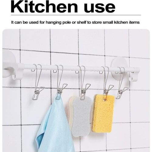 New Long Tail Clip Hanger With Hook to Dry Clothes Drying Clothes Multi-Function Long Hook Clip Data File Storage Clothes Pegs