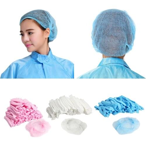 100x Disposable Hair Head Covers Net Disposable hat, simply use and throw away, clean and efficient