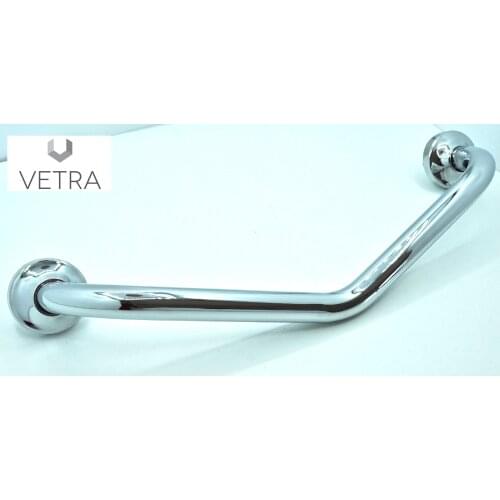 Support bar PURITY curve stainless steel chrome glitter installation KIT VETRA