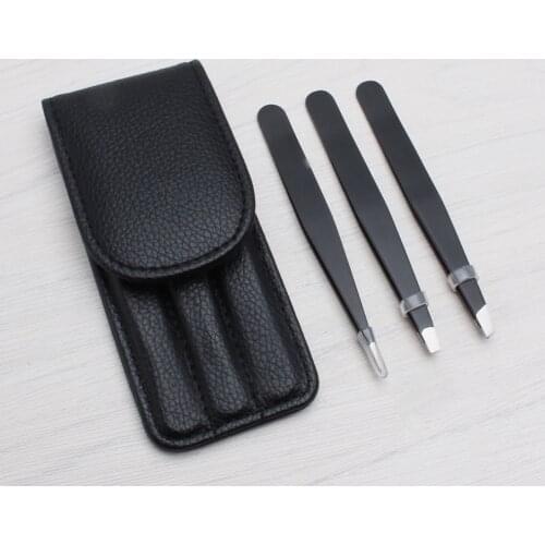 Professional 3 PCS /set Eyebrow Tweezers Set Stainless Steel Point Tip/Slant Tip/Flat Tip Hair Removal Makeup Tool For Eyebrow