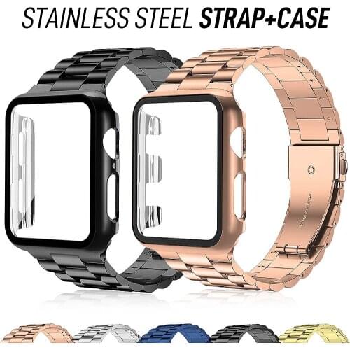 Stainless steel Strap For Apple watch band 44mm/42mm 40mm 38mm iwatch smartwatch bracelet For apple watch series 4 3 5 SE 6
