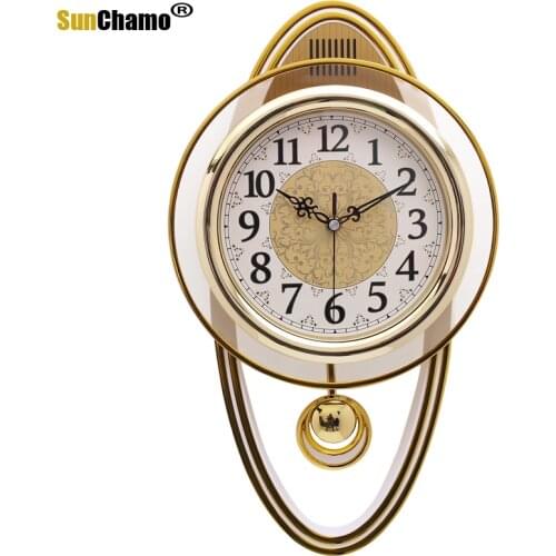 Luxury Large Wall Clock Vintage Modern 3d Watch Wall Clock Swing Clock Hanging Tables Shabby Chic Living Room Bedroom Horloge 50